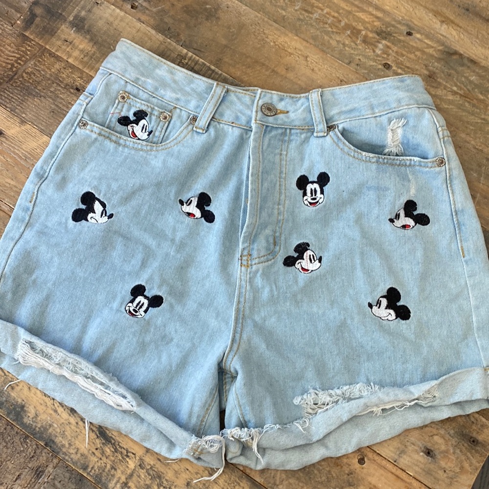 Zara style Mickey Mouse Denim Shorts size 26